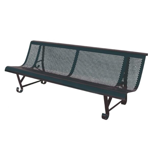 Banc de jardin en fer 2 pieds - trous ronds - longueur 200 cm