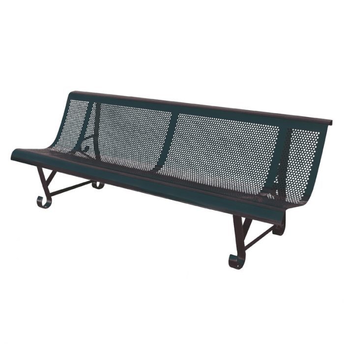 Banc de jardin en fer 2 pieds - trous ronds - longueur 200 cm