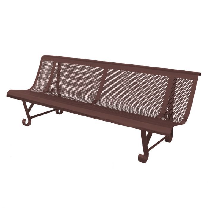 Banc de jardin en fer 2 pieds - trous ronds - longueur 200 cm