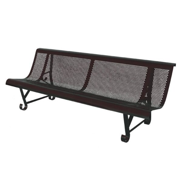 Banc de jardin en fer 2 pieds - trous ronds - longueur 200 cm
