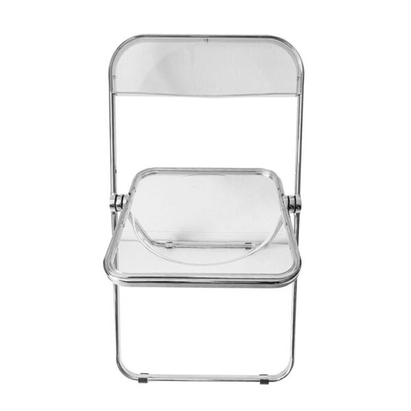 Chaise Pliante chrome et transparente