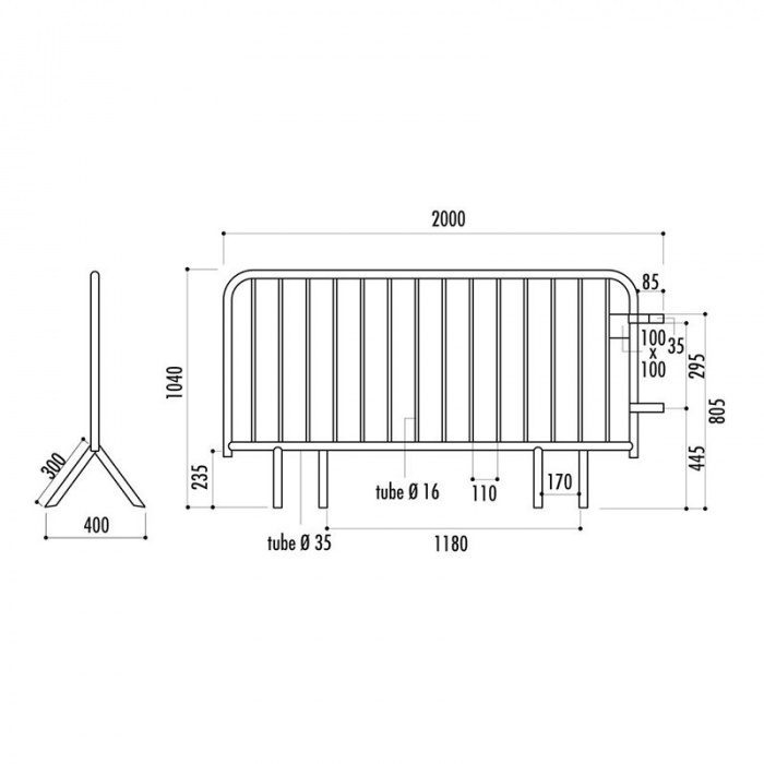 barrière de police Barrière de police 14 barreaux