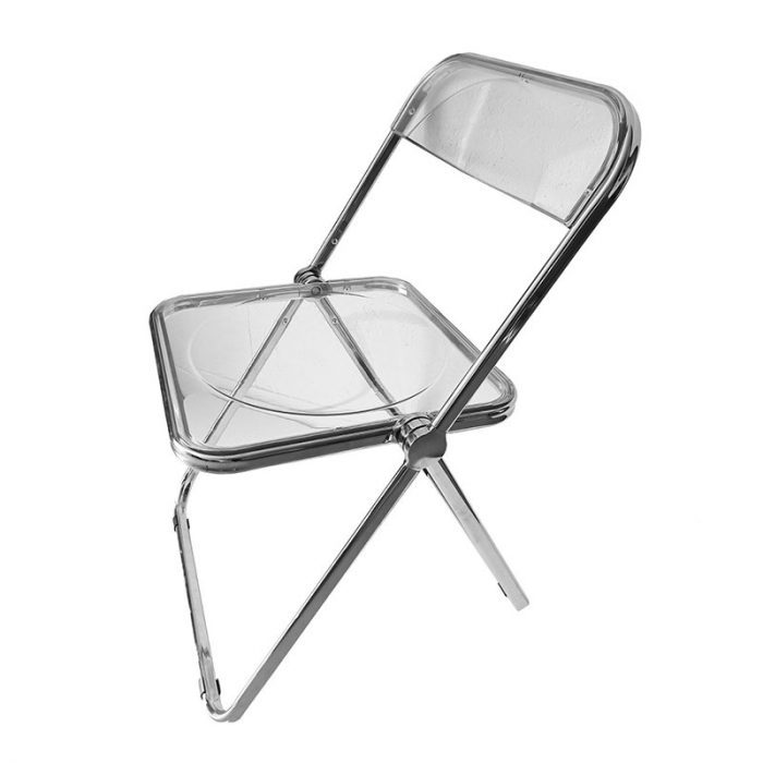 chaise-transparante Chaise Pliante chrome et transparente