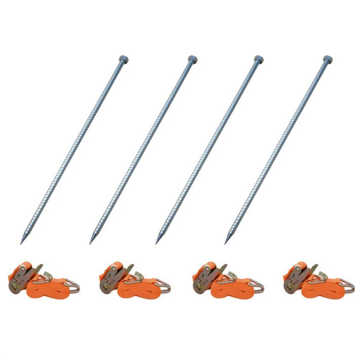 kit-x-4 Kit de fixation au sol Pro 4 piquets + 4 sangles