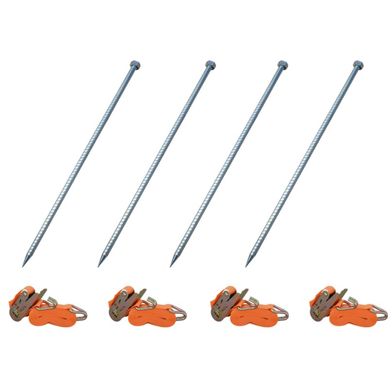 kit-x-4 Kit de fixation au sol Pro 4 piquets + 4 sangles