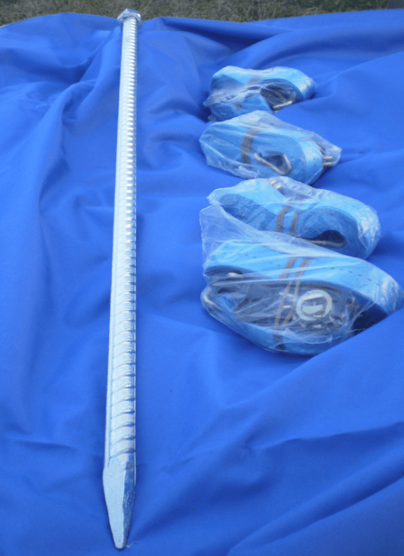 kit x4 sec Kit de fixation au sol Pro 6 piquets + 6 sangles