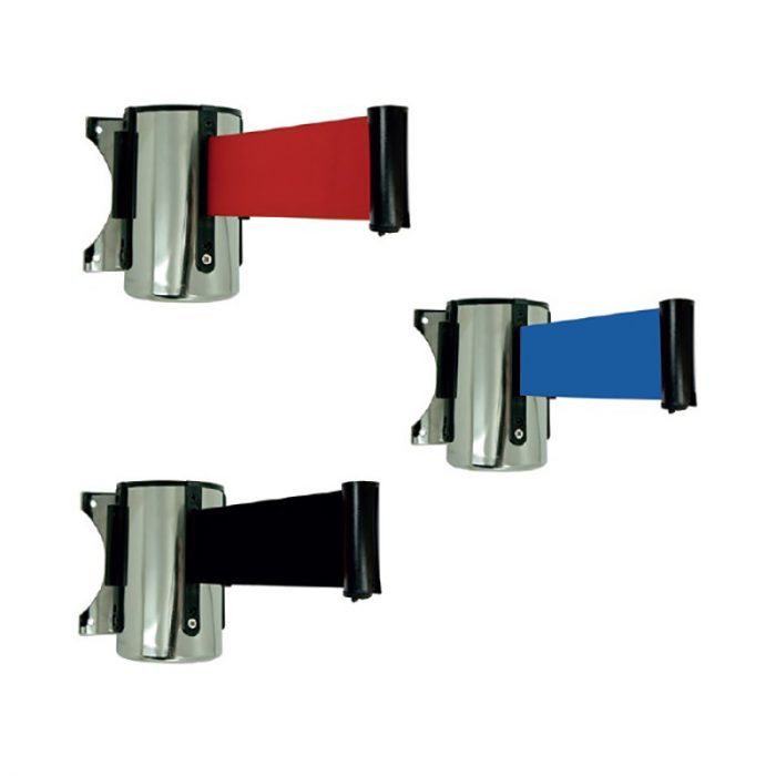 enrouleur-mural-sangle-rouge-2m-platine-de-reception-presentation- Enrouleur mural eco 2 m complet