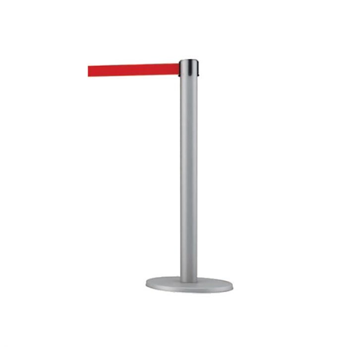 poteau-gris-sangle-rouge-200-cm- Poteau et sangle de guidage