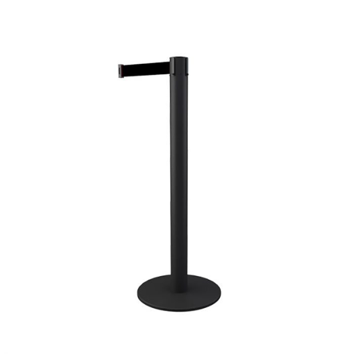 poteau-noir-et-sangle-noire-200-cm--2 Poteau et sangle de guidage