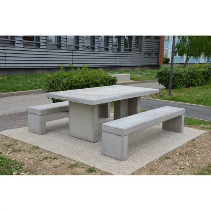 table-beton-blanc-(1) Ensemble Table et Banc en Béton