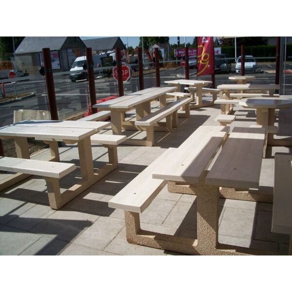 Table béton blanc perle type G