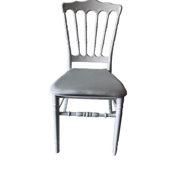 napo-av-assise Chaise Napoléon Blanche avec galette d'assise Vinyle