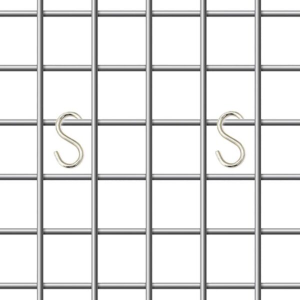 Crochet métal chromé pour affichage Grilles d'Exposition