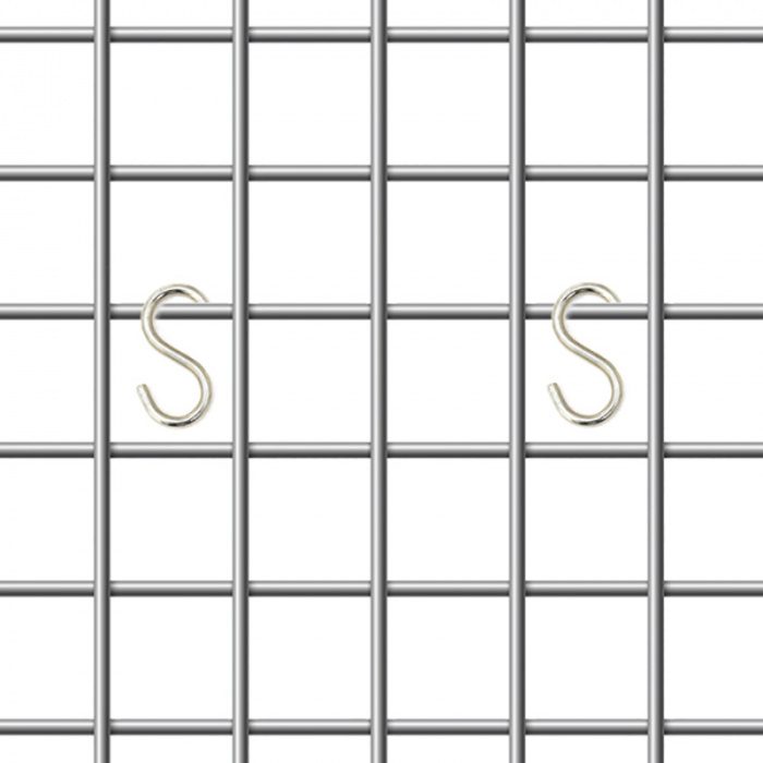 Crochet métal chromé pour affichage Grilles d'Exposition