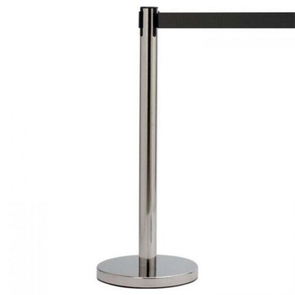 Poteau de guidage à sangle Ecobarrière+ Finition Inox Brillant