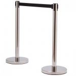 Poteau de guidage à sangle Ecobarrière+ Finition Inox Brillant